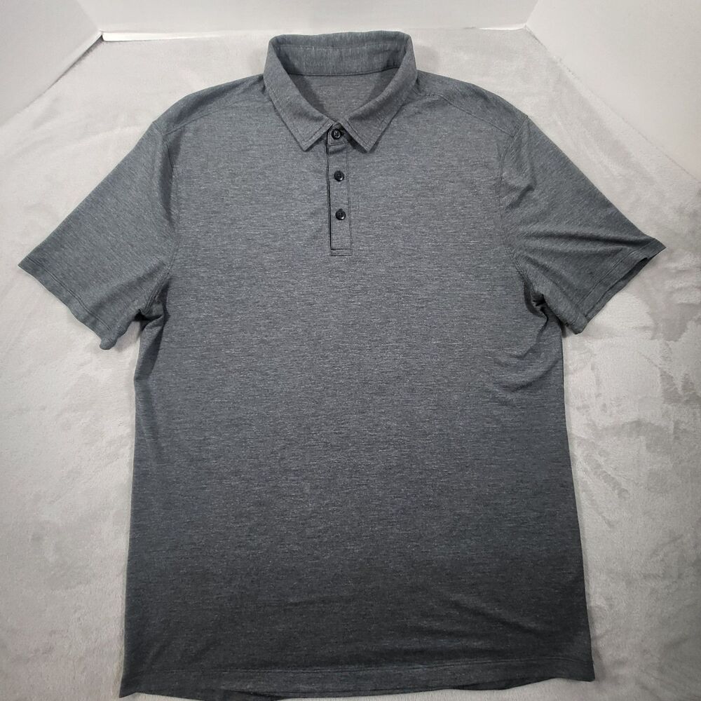 Lululemon Metal Vent Tech Polo Shirt Mens XL Gray Silverscent Short Sleeve